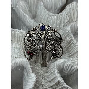 925 Sterling Silver Spinel Brooch Length 1.5 Inch